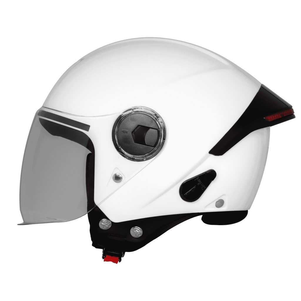 Steelbird Sbh 64 Zip Rf White Half Face Helmet