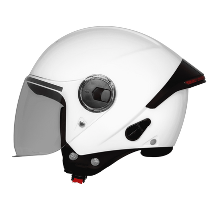 Steelbird Sbh 64 Zip Rf White Half Face Helmet