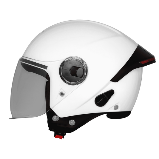Steelbird Sbh 64 Zip Rf White Half Face Helmet