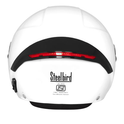 Steelbird Sbh 64 Zip Rf White Half Face Helmet