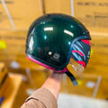 Steelbird Sbh 67 Vintage 5.0 Glossy Exotic Green Half Face Helmet
