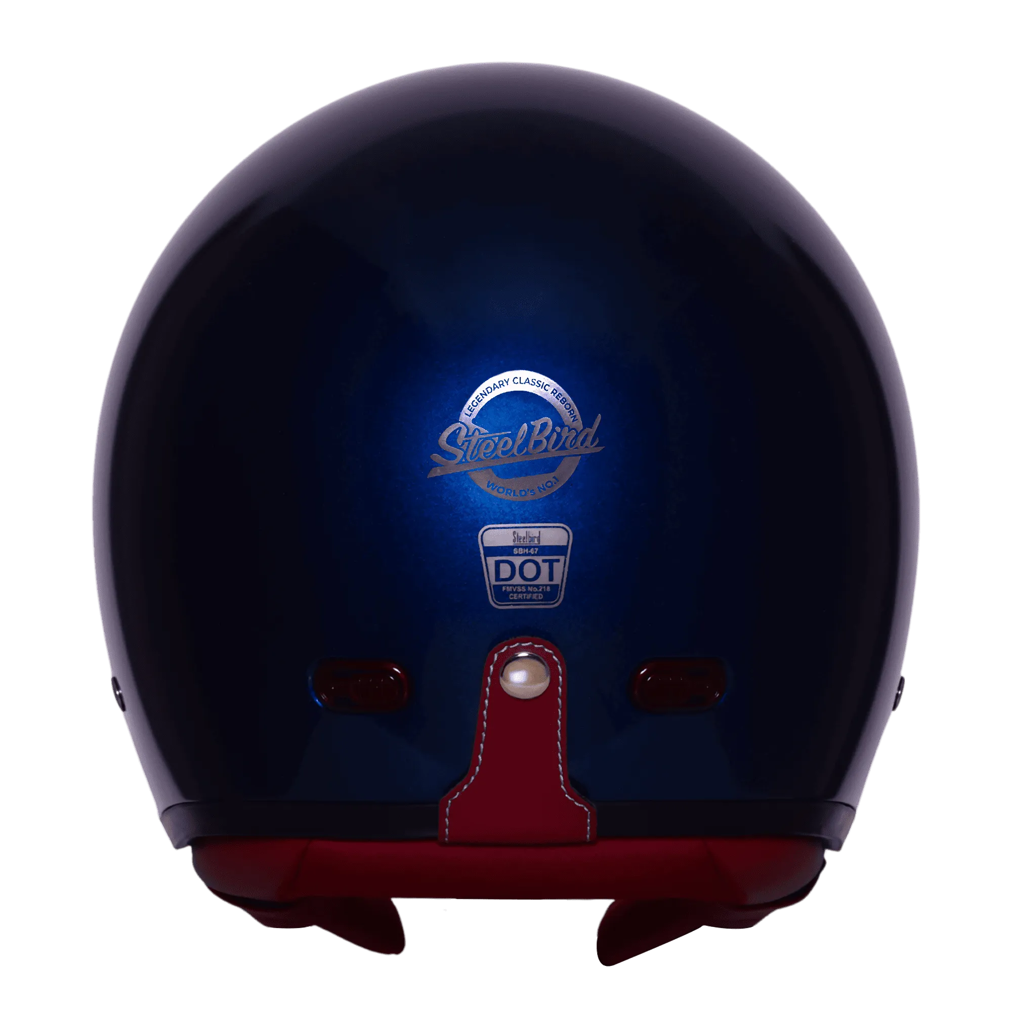 Steelbird Sbh 67 Vintage Armda Blue Half Face Helmet