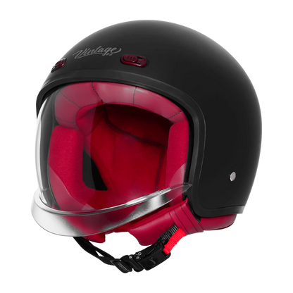 Steelbird Sbh 67 Vintage Black Half Face Helmet