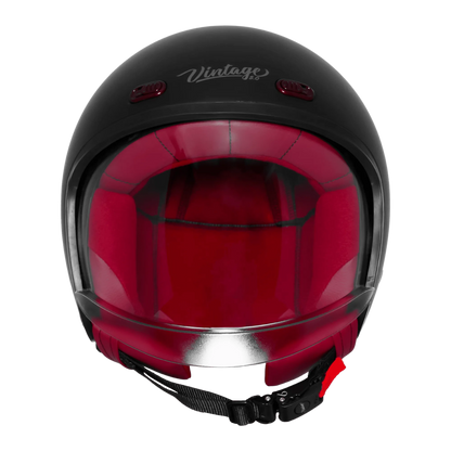 Steelbird Sbh 67 Vintage Black Half Face Helmet