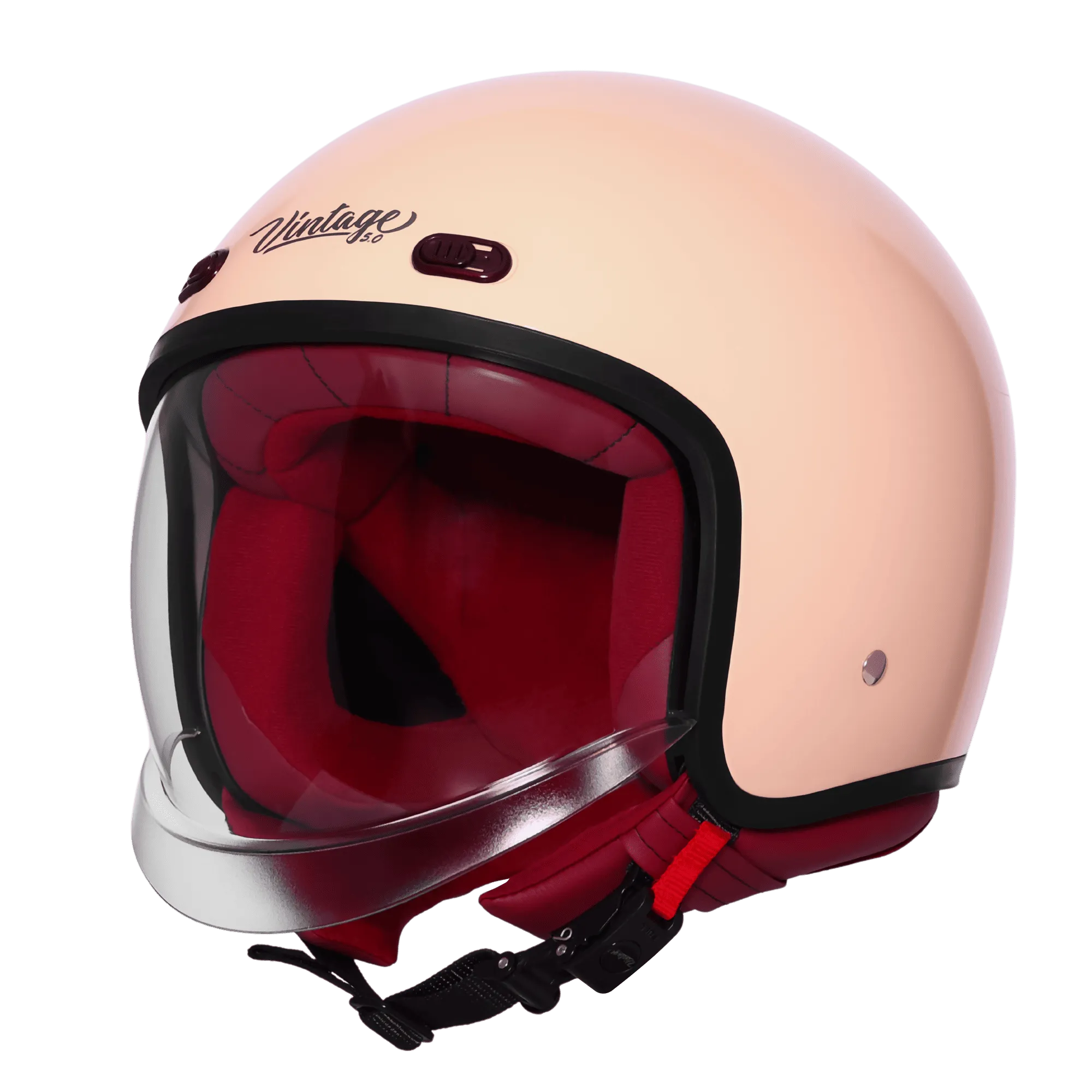 Steelbird Sbh 67 Vintage Coral Peach Half Face Helmet