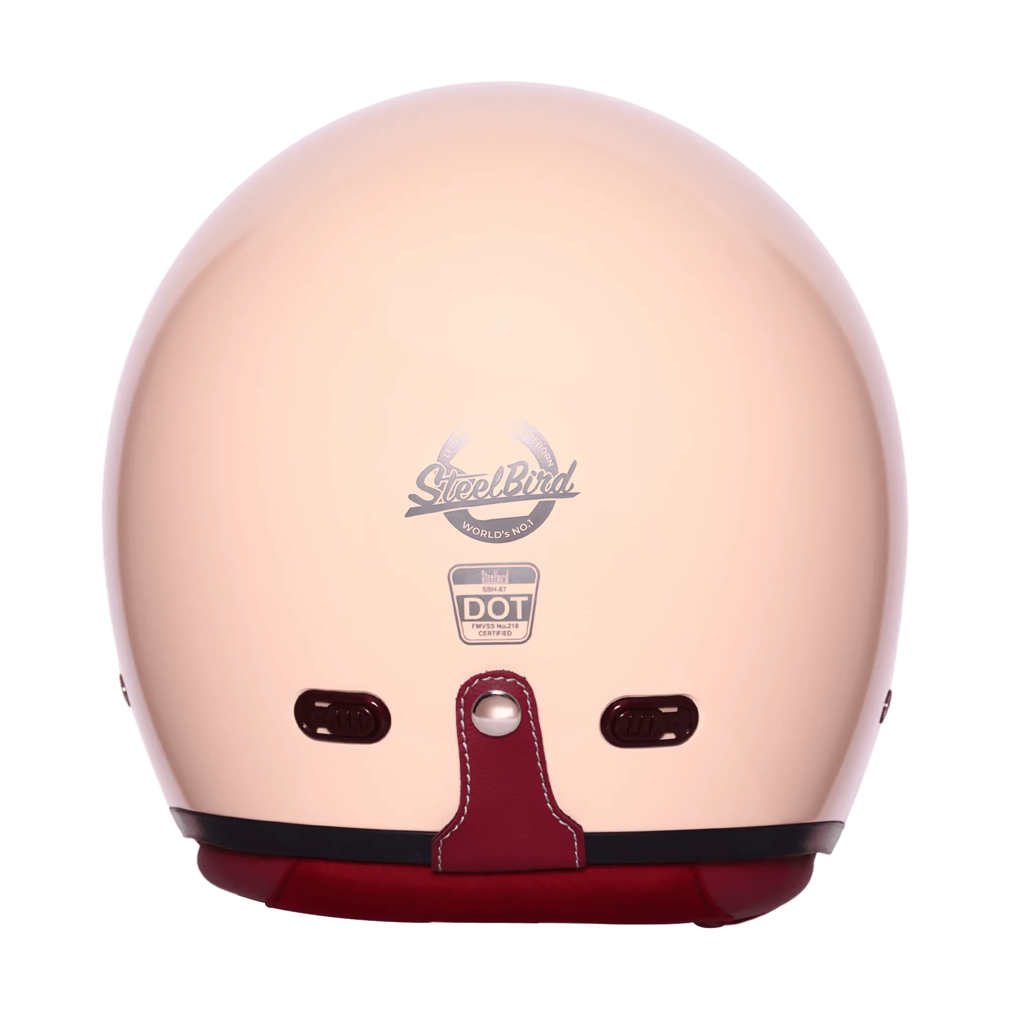 Steelbird Sbh 67 Vintage Coral Peach Half Face Helmet