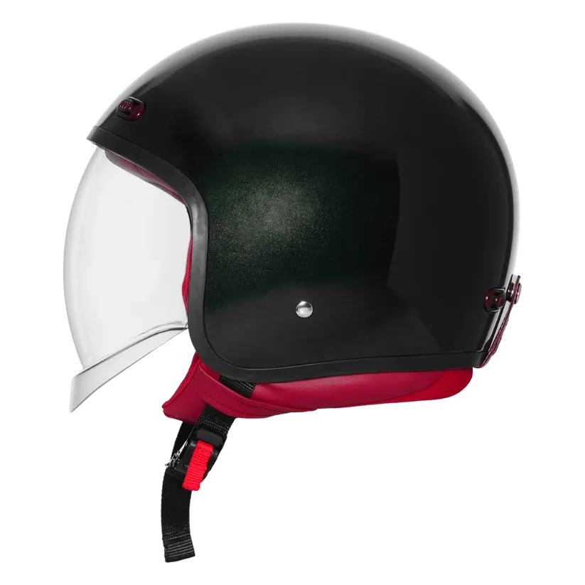 Steelbird Sbh 67 Vintage 5.0 Glossy Exotic Green Half Face Helmet