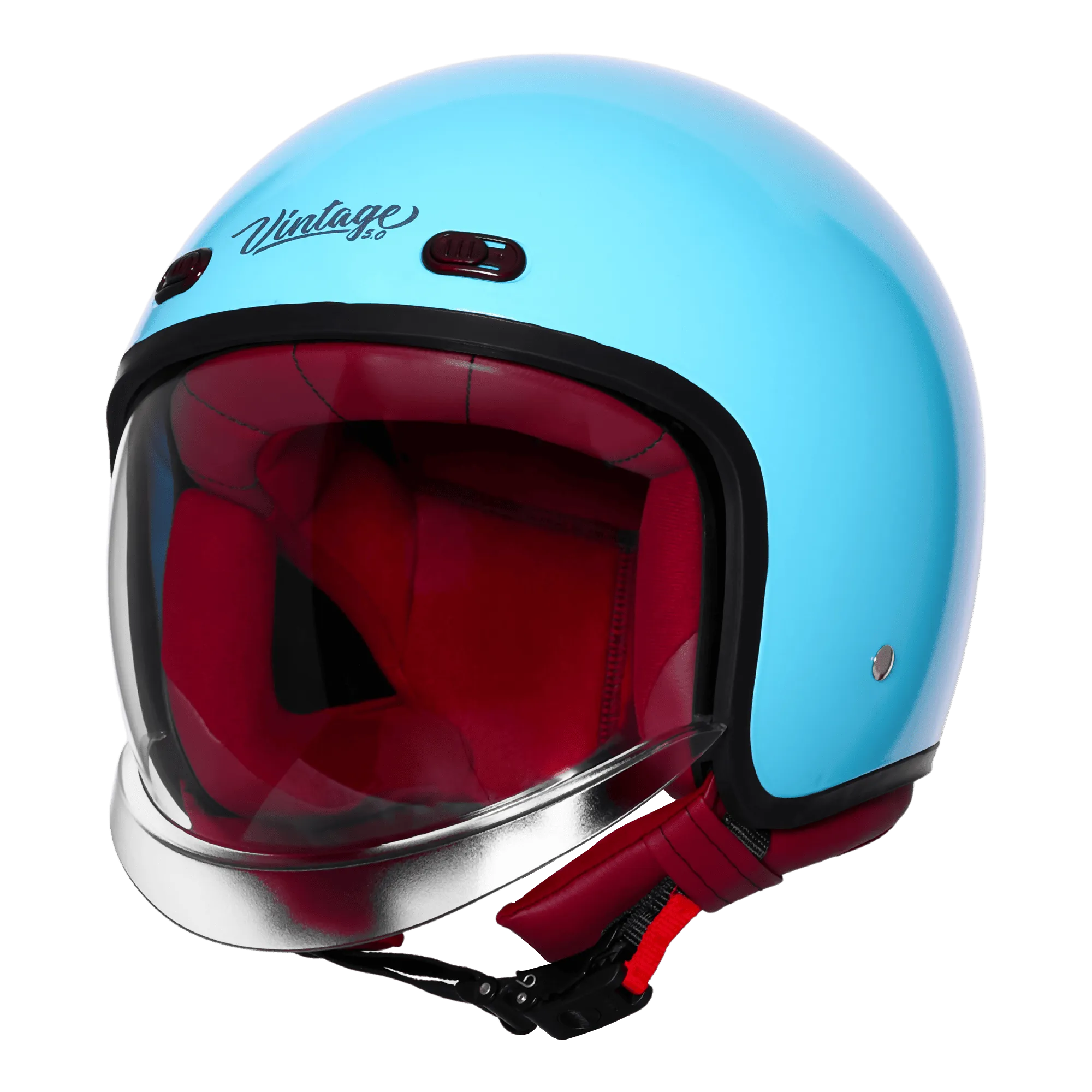 Steelbird Sbh 67 Vintage Jazz Blue Half Face Helmet