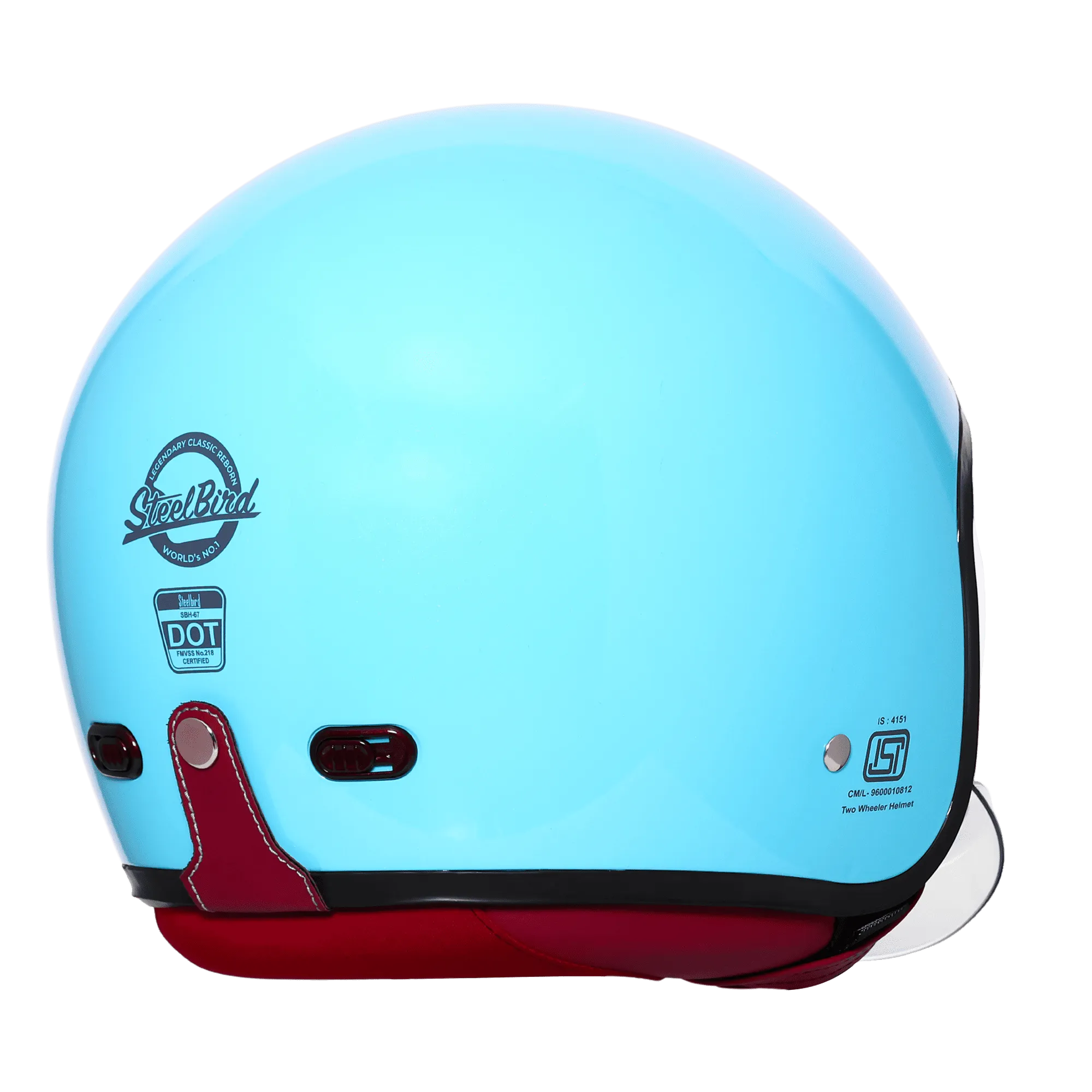 Steelbird Sbh 67 Vintage Jazz Blue Half Face Helmet