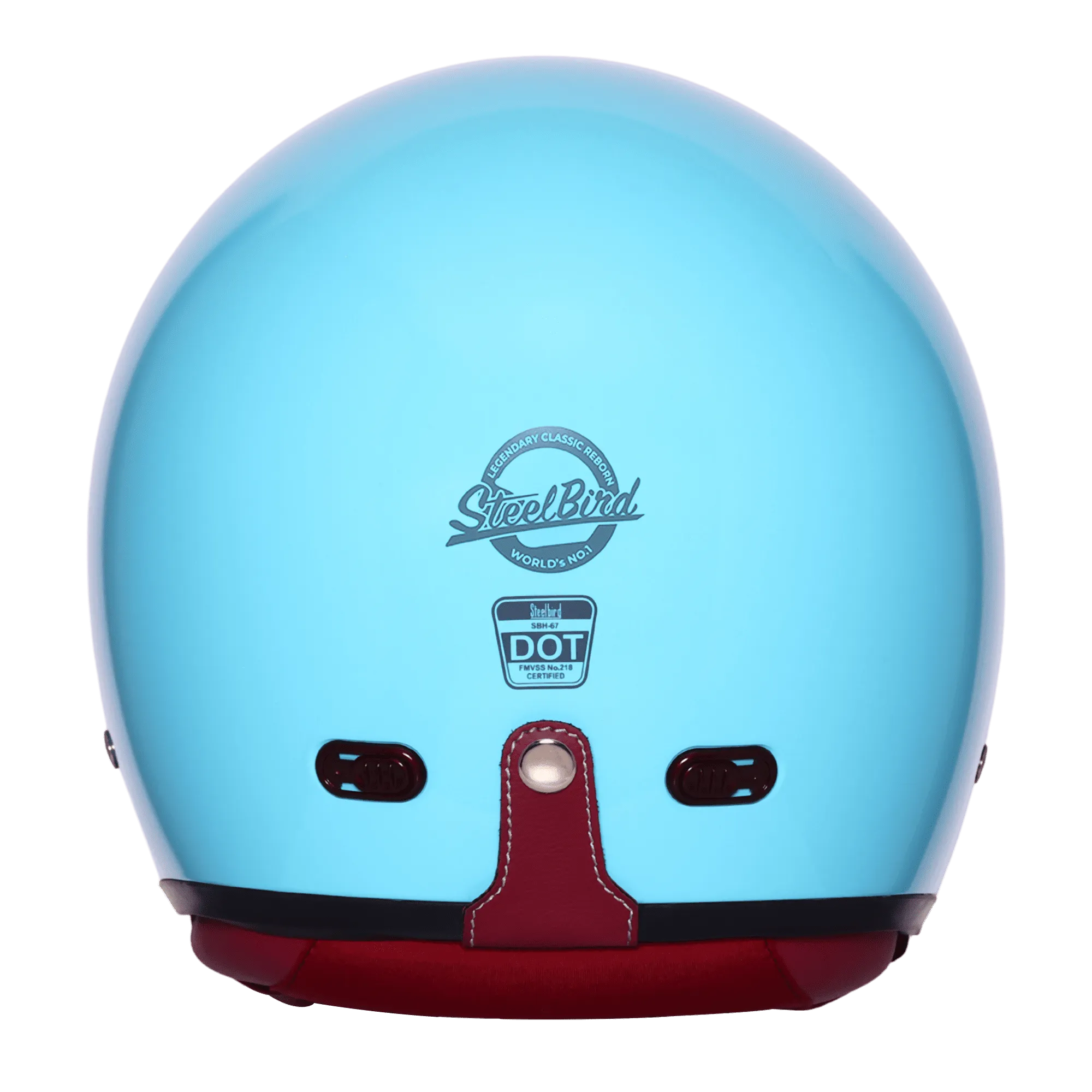 Steelbird Sbh 67 Vintage Jazz Blue Half Face Helmet
