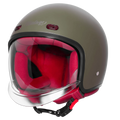 Steelbird Sbh 67 Vintage Matt Battle Green Half Face Helmet