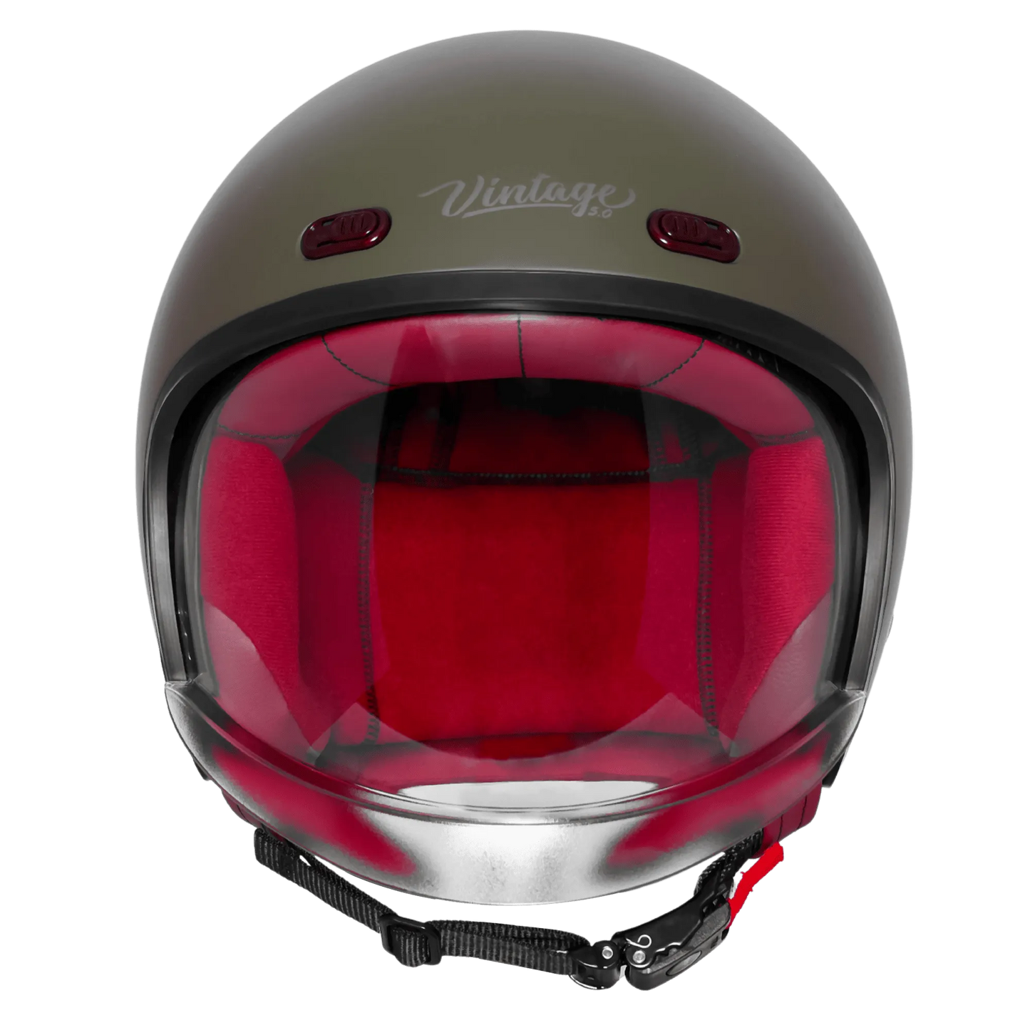 Steelbird Sbh 67 Vintage Matt Battle Green Half Face Helmet