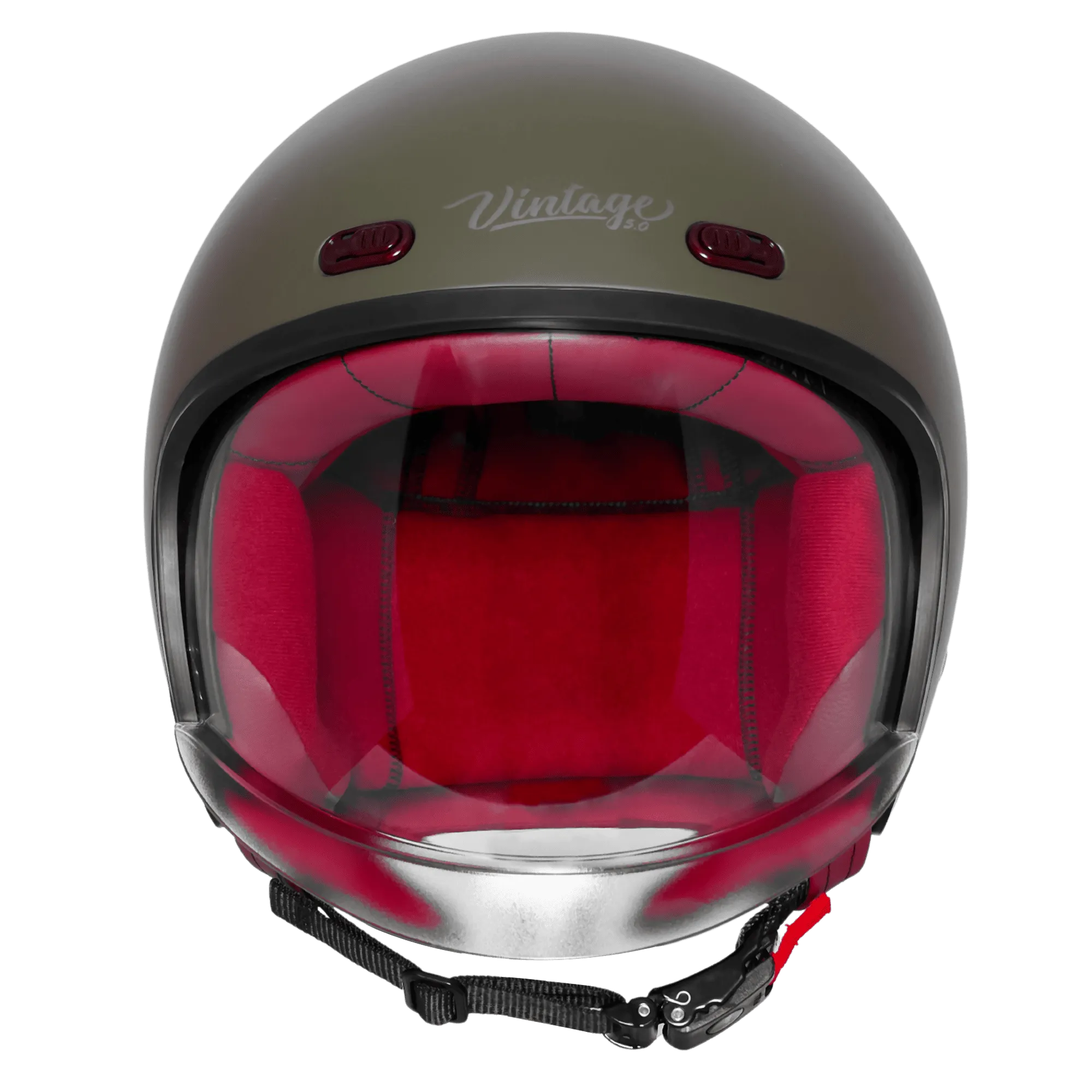 Steelbird Sbh 67 Vintage Matt Battle Green Half Face Helmet