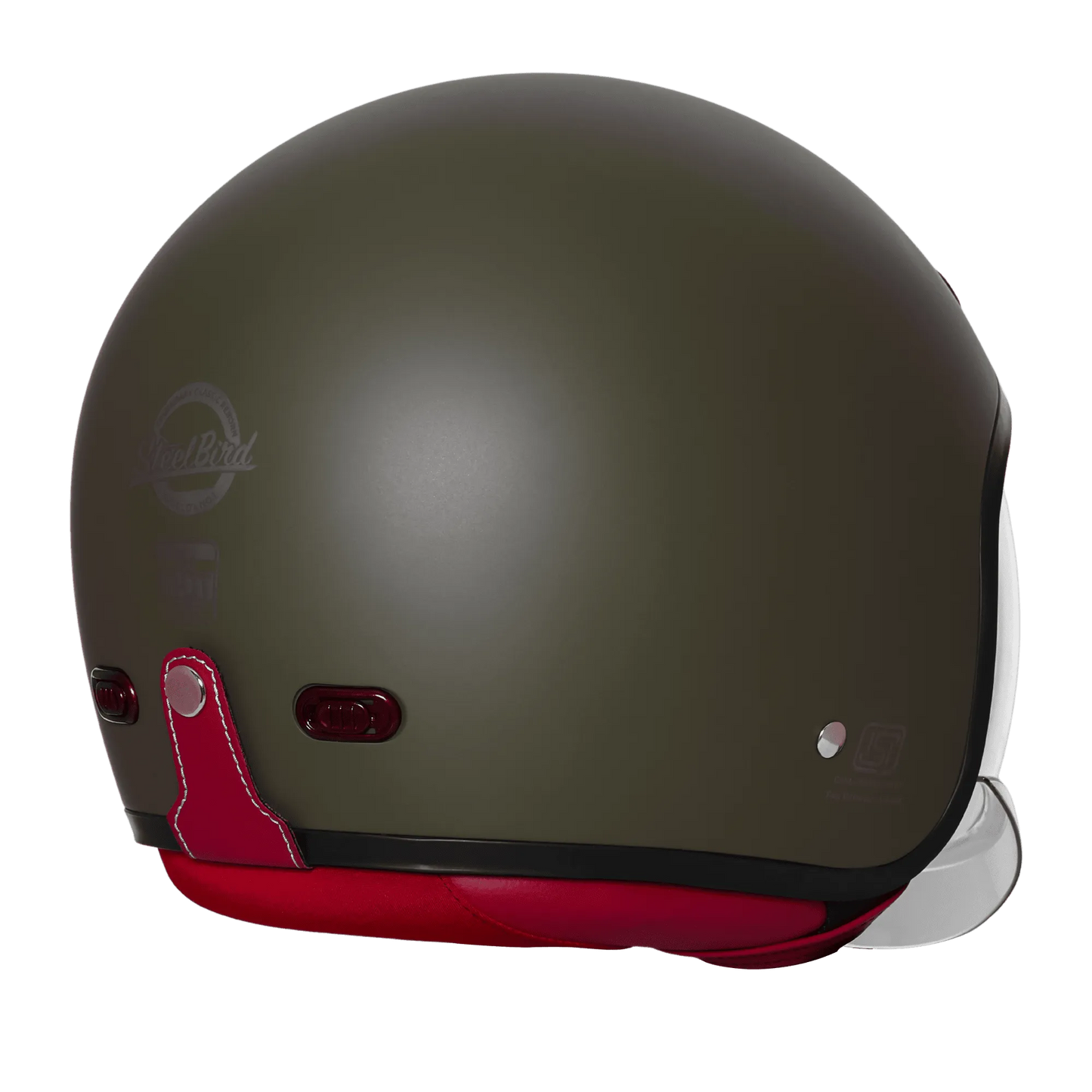 Steelbird Sbh 67 Vintage Matt Battle Green Half Face Helmet