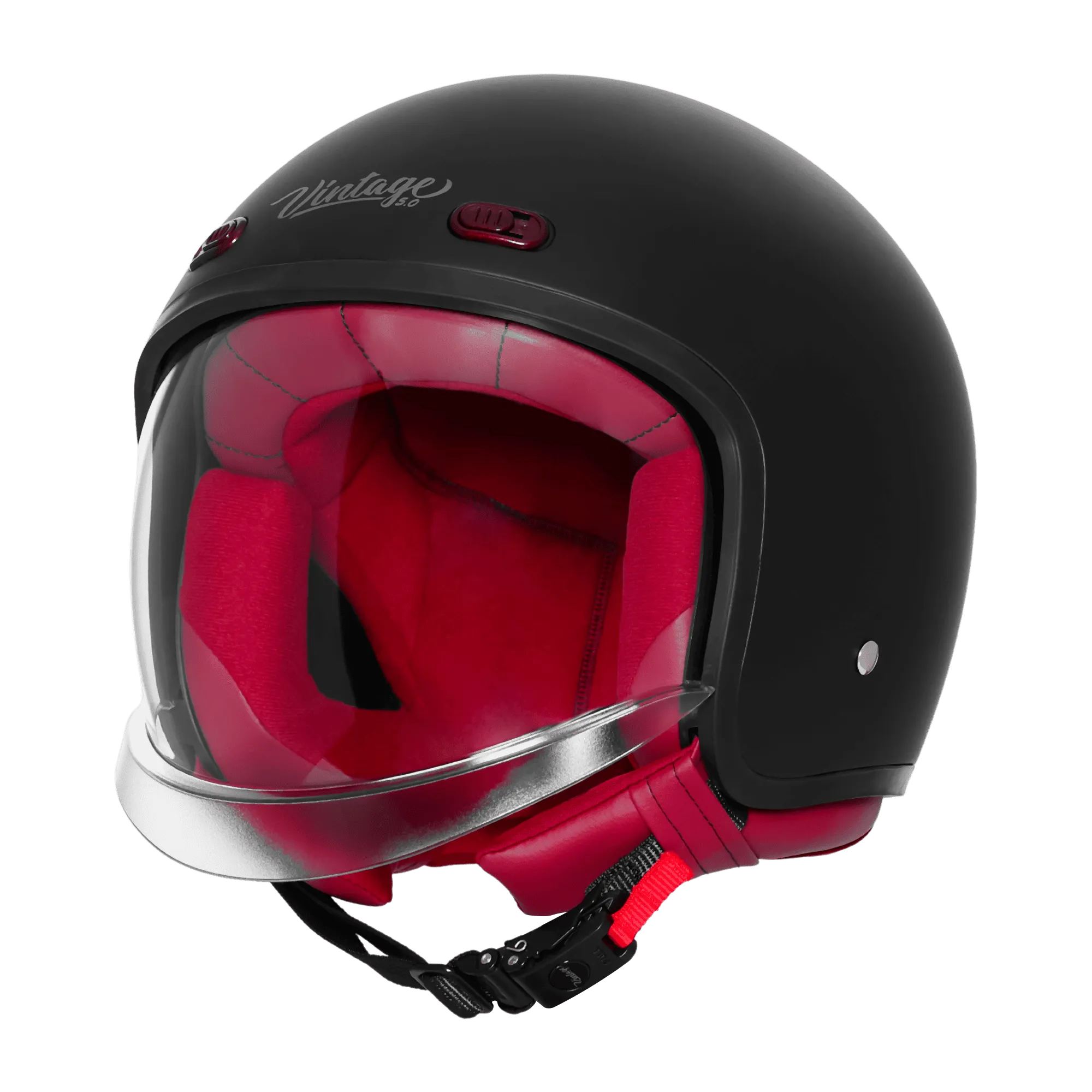 Steelbird Sbh 67 Vintage Matt Black Half Face Helmet