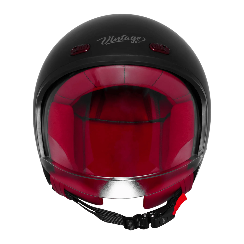 Steelbird Sbh 67 Vintage Matt Black Half Face Helmet
