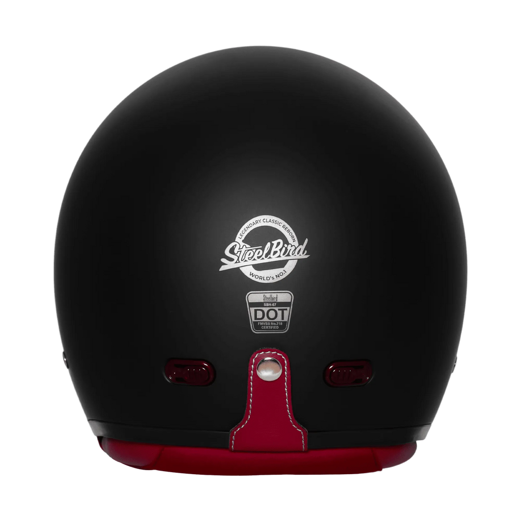 Steelbird Sbh 67 Vintage Matt Black Half Face Helmet