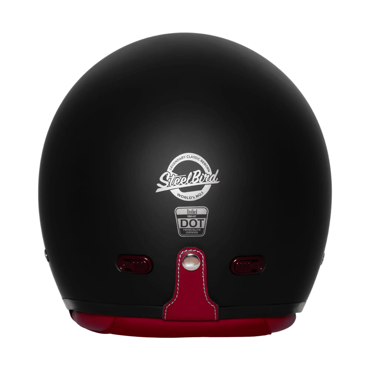 Steelbird Sbh 67 Vintage Matt Black Half Face Helmet