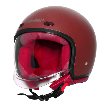 Steelbird Sbh 67 Vintage Matt Maroon Half Face Helmet