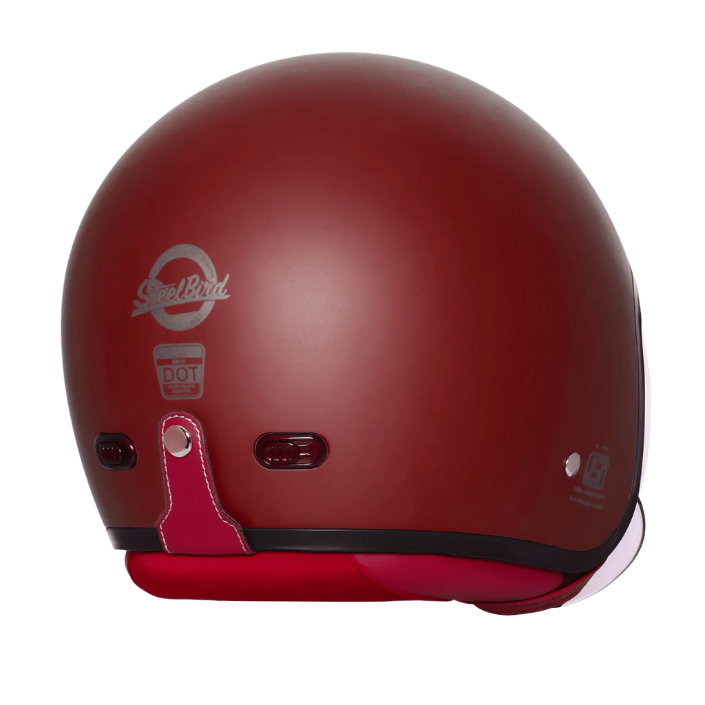Steelbird Sbh 67 Vintage Matt Maroon Half Face Helmet