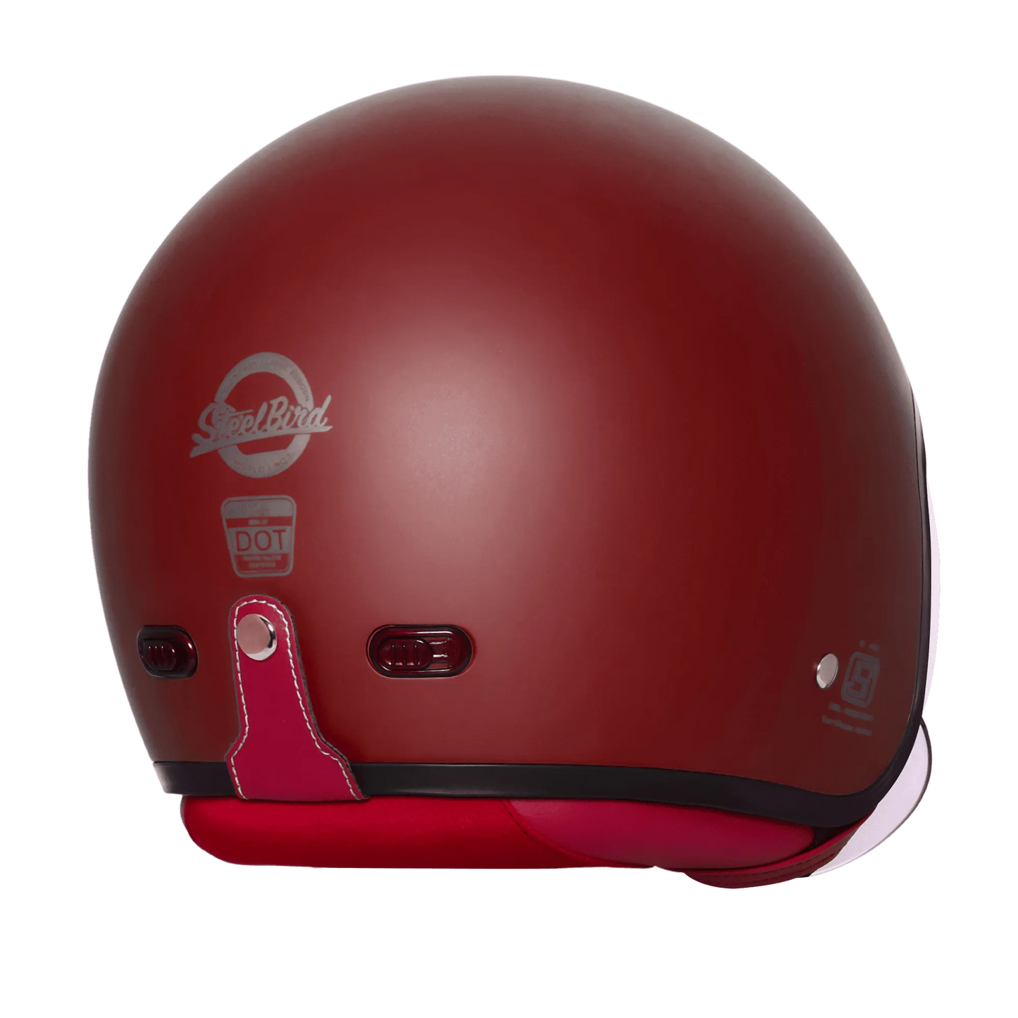 Steelbird Sbh 67 Vintage Matt Maroon Half Face Helmet