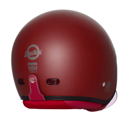 Steelbird Sbh 67 Vintage Matt Maroon Half Face Helmet