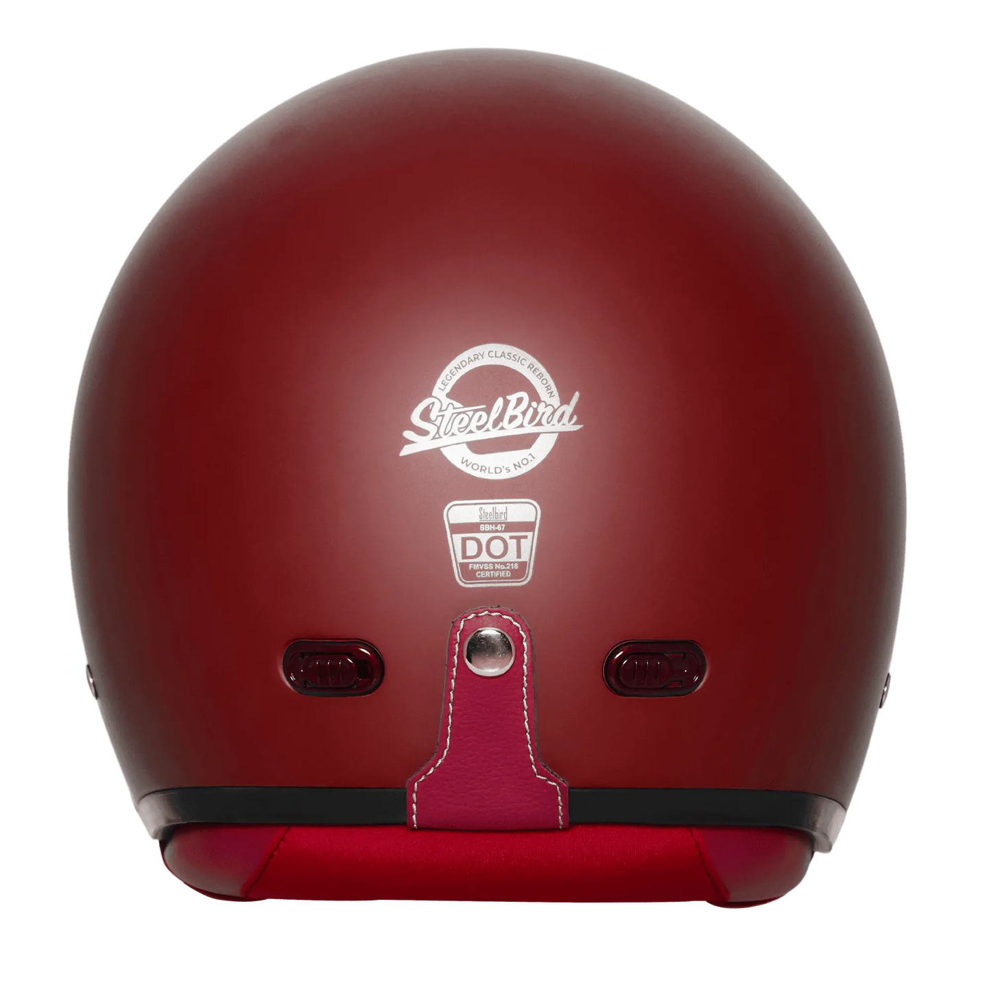 Steelbird Sbh 67 Vintage Matt Maroon Half Face Helmet