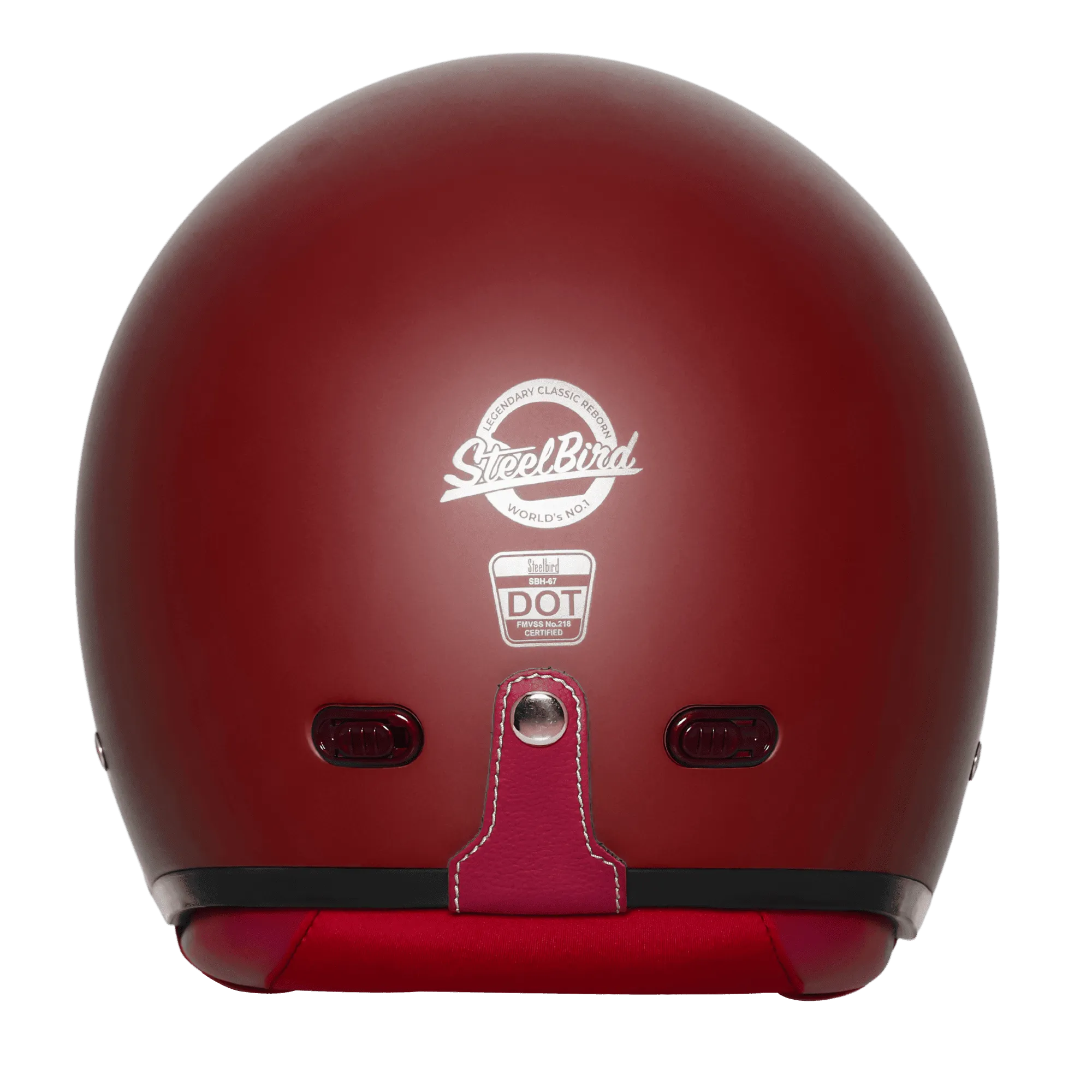 Steelbird Sbh 67 Vintage Matt Maroon Half Face Helmet