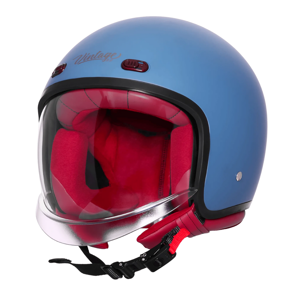Steelbird Sbh 67 Vintage Matt Squadron Blue Half Face Helmet