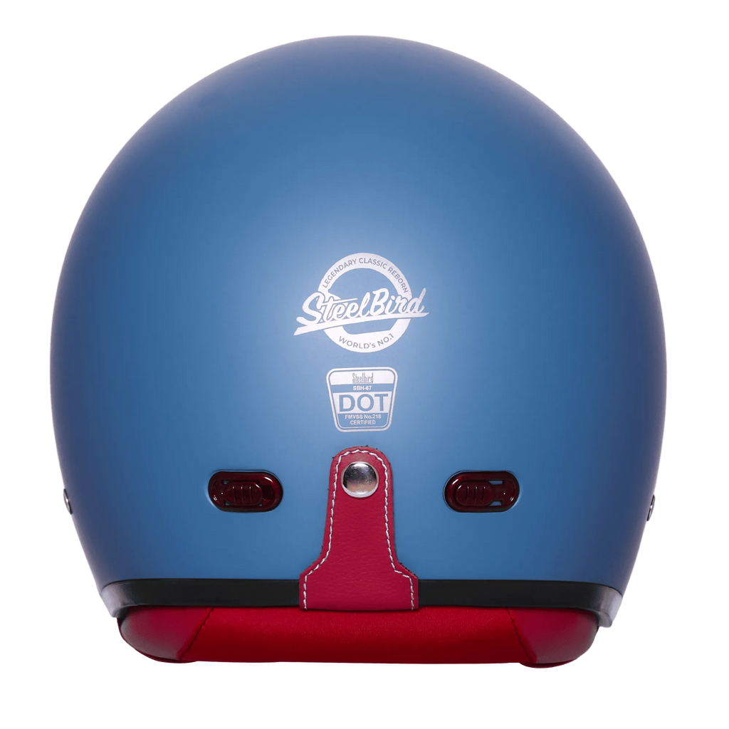 Steelbird Sbh 67 Vintage Matt Squadron Blue Half Face Helmet