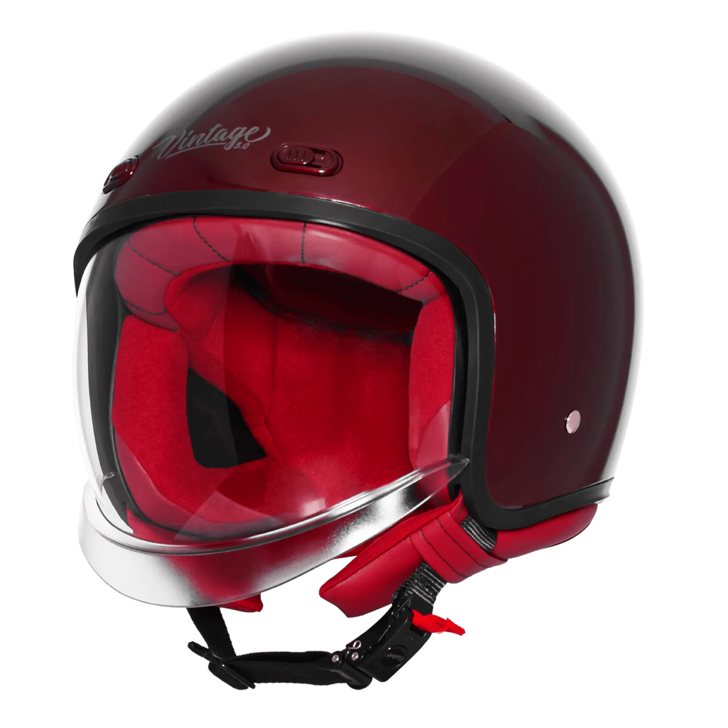 Steelbird Sbh 67 Vintage Rivera Red Half Face Helmet