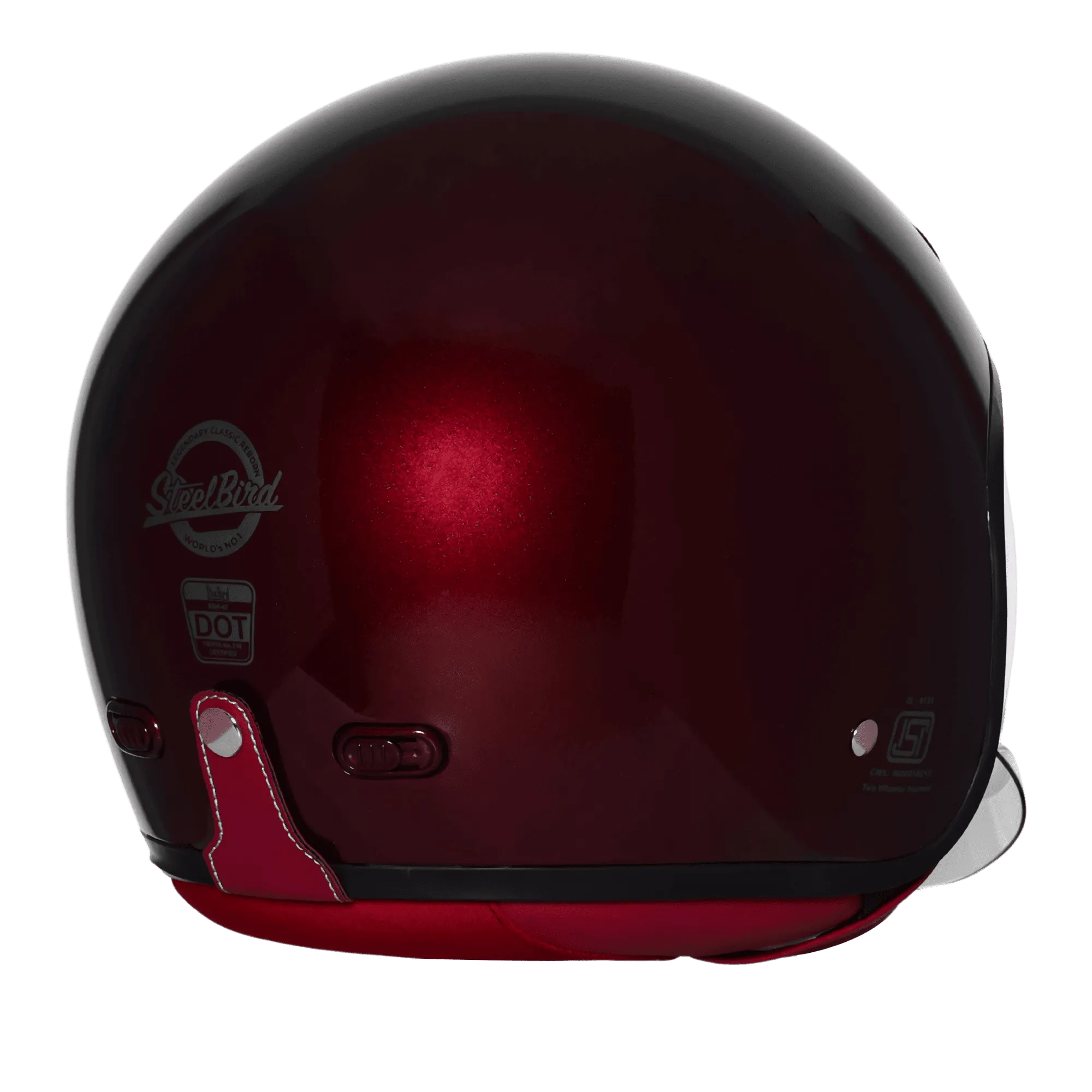 Steelbird Sbh 67 Vintage Rivera Red Half Face Helmet