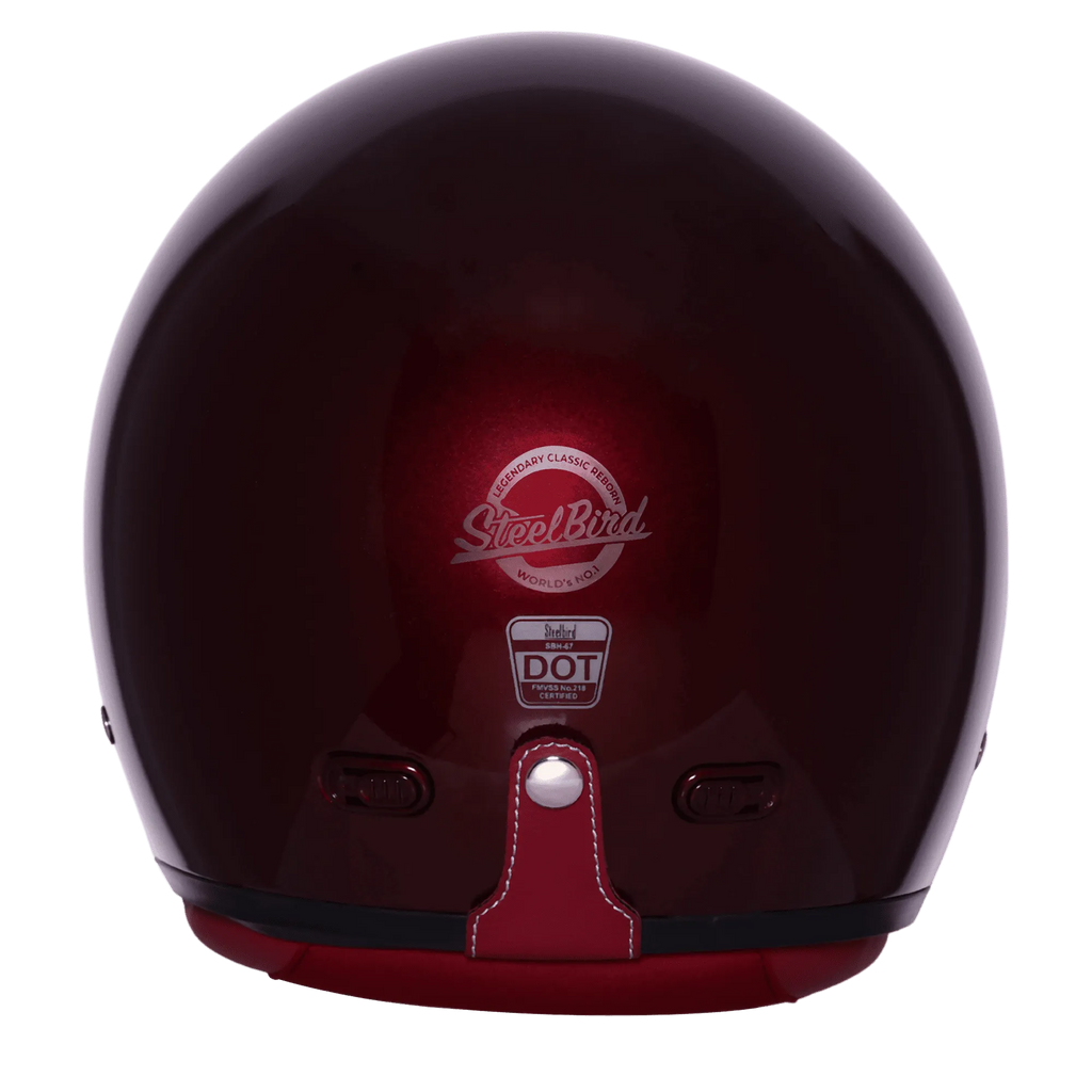Steelbird Sbh 67 Vintage Rivera Red Half Face Helmet