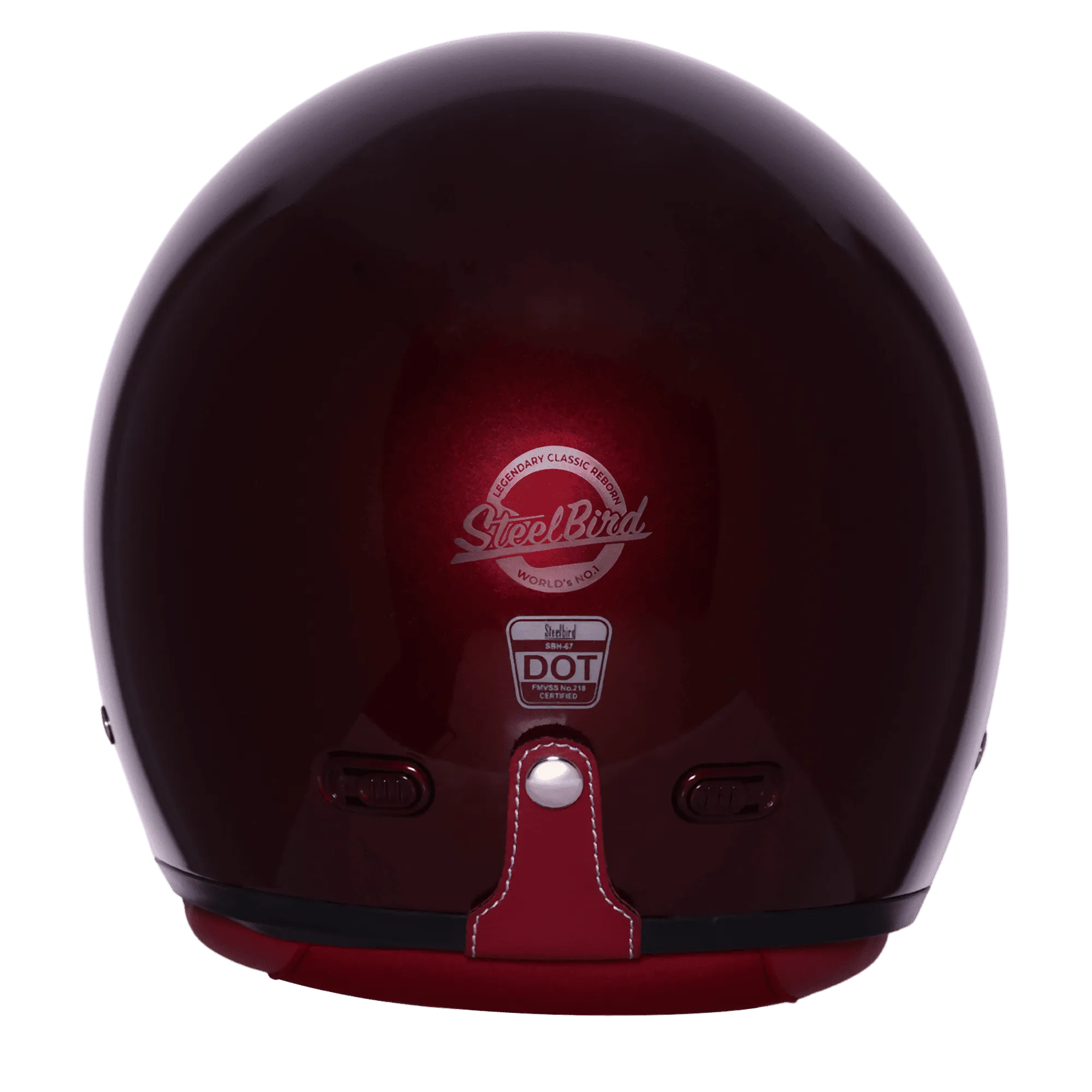 Steelbird Sbh 67 Vintage Rivera Red Half Face Helmet