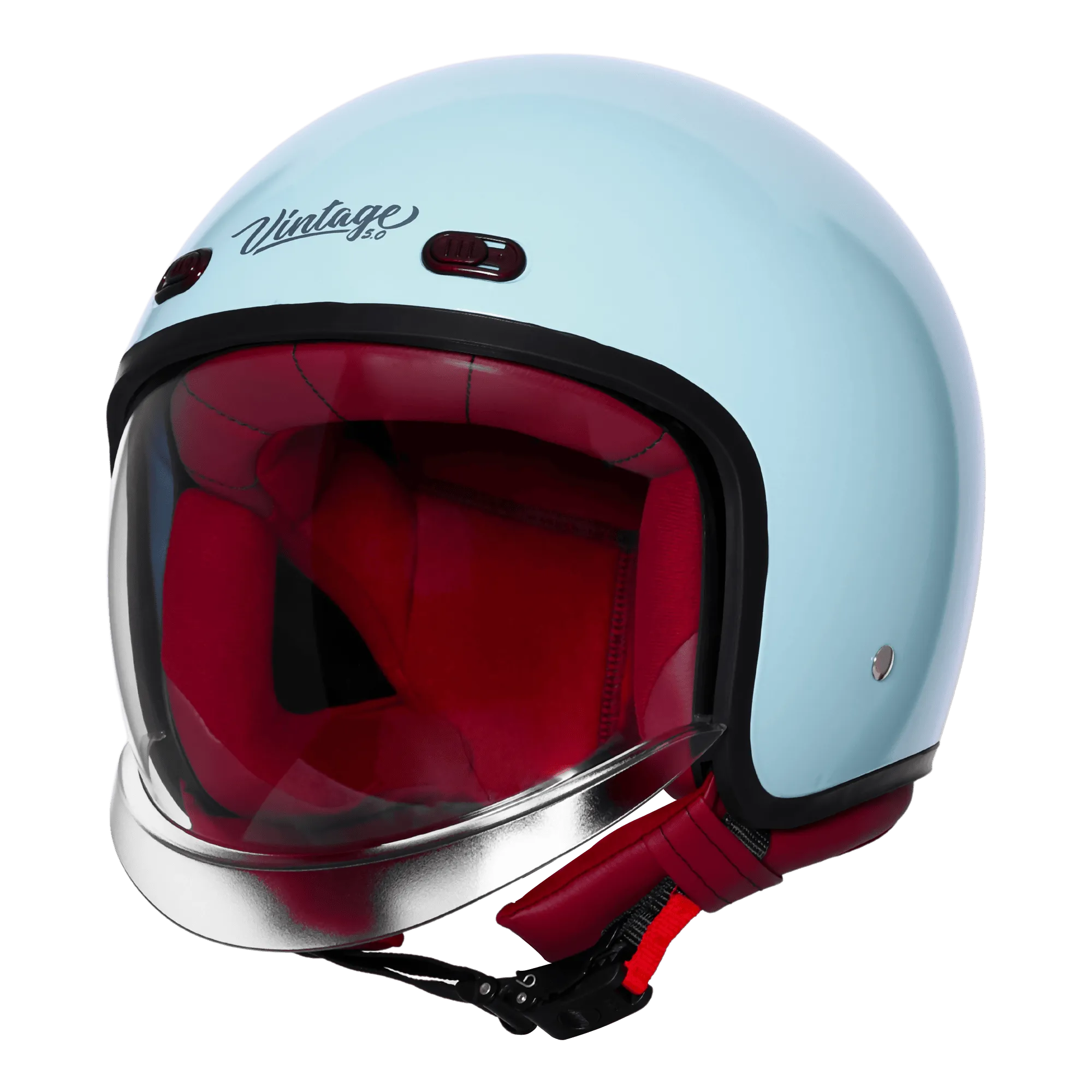 Steelbird Sbh 67 Vintage Sea Blue Half Face Helmet