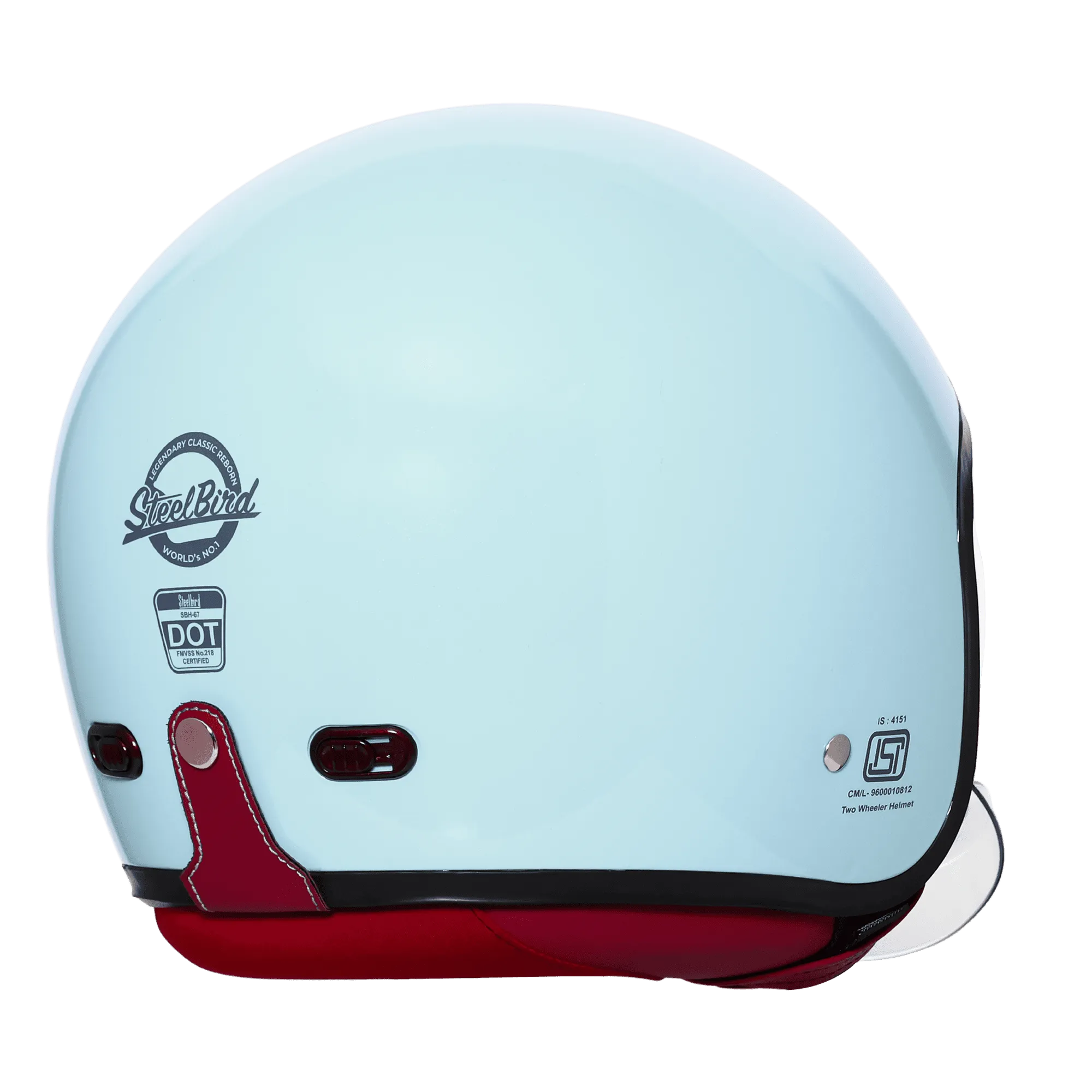 Steelbird Sbh 67 Vintage Sea Blue Half Face Helmet