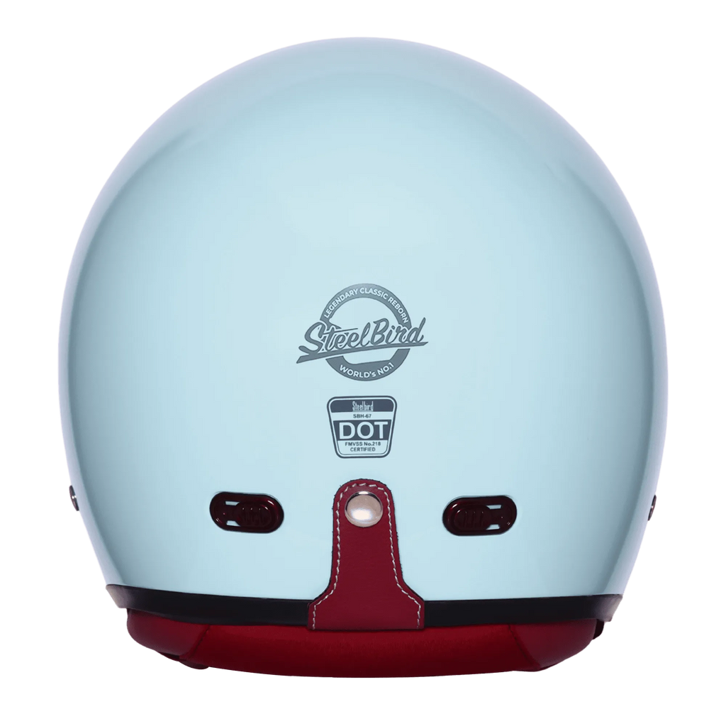 Steelbird Sbh 67 Vintage Sea Blue Half Face Helmet