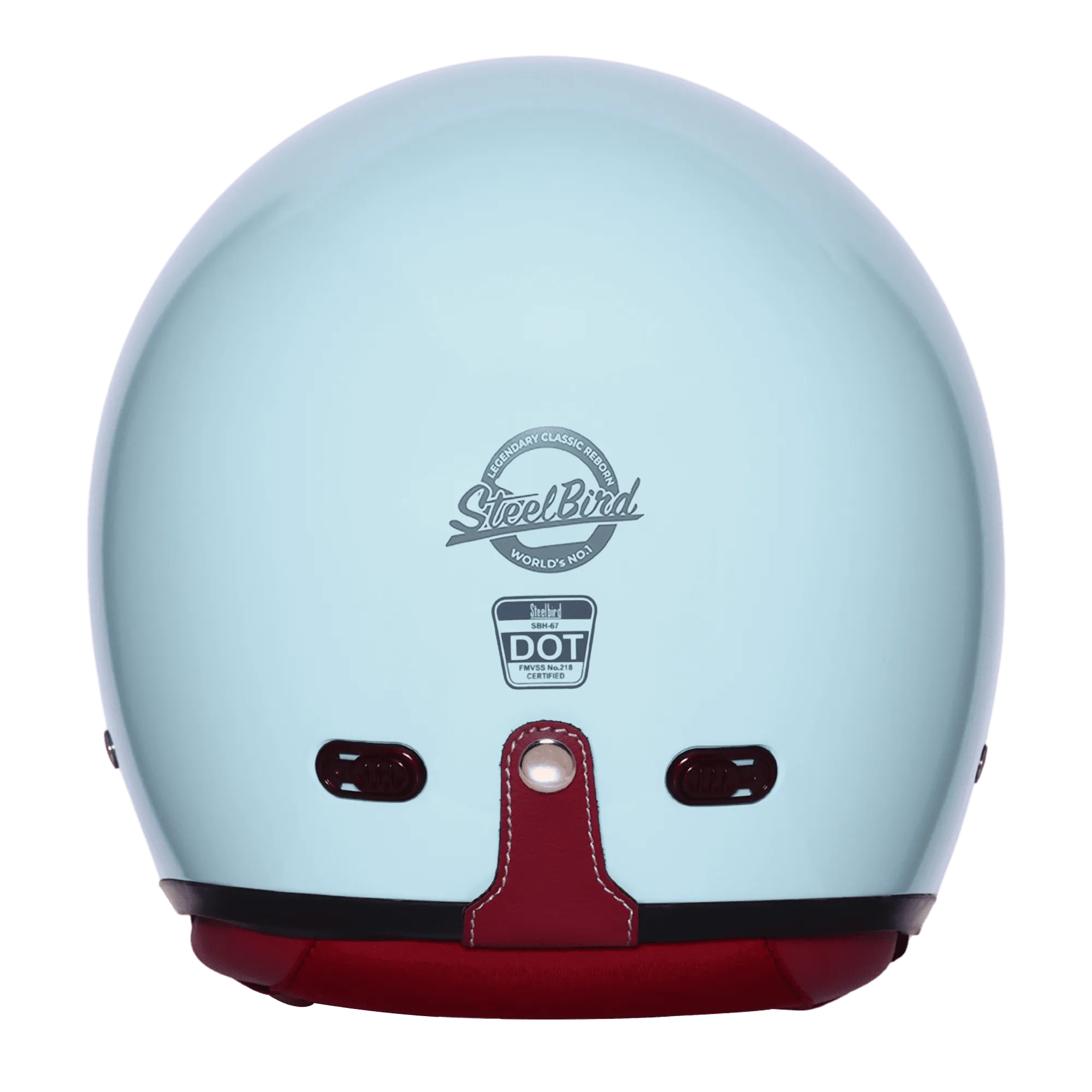 Steelbird Sbh 67 Vintage Sea Blue Half Face Helmet