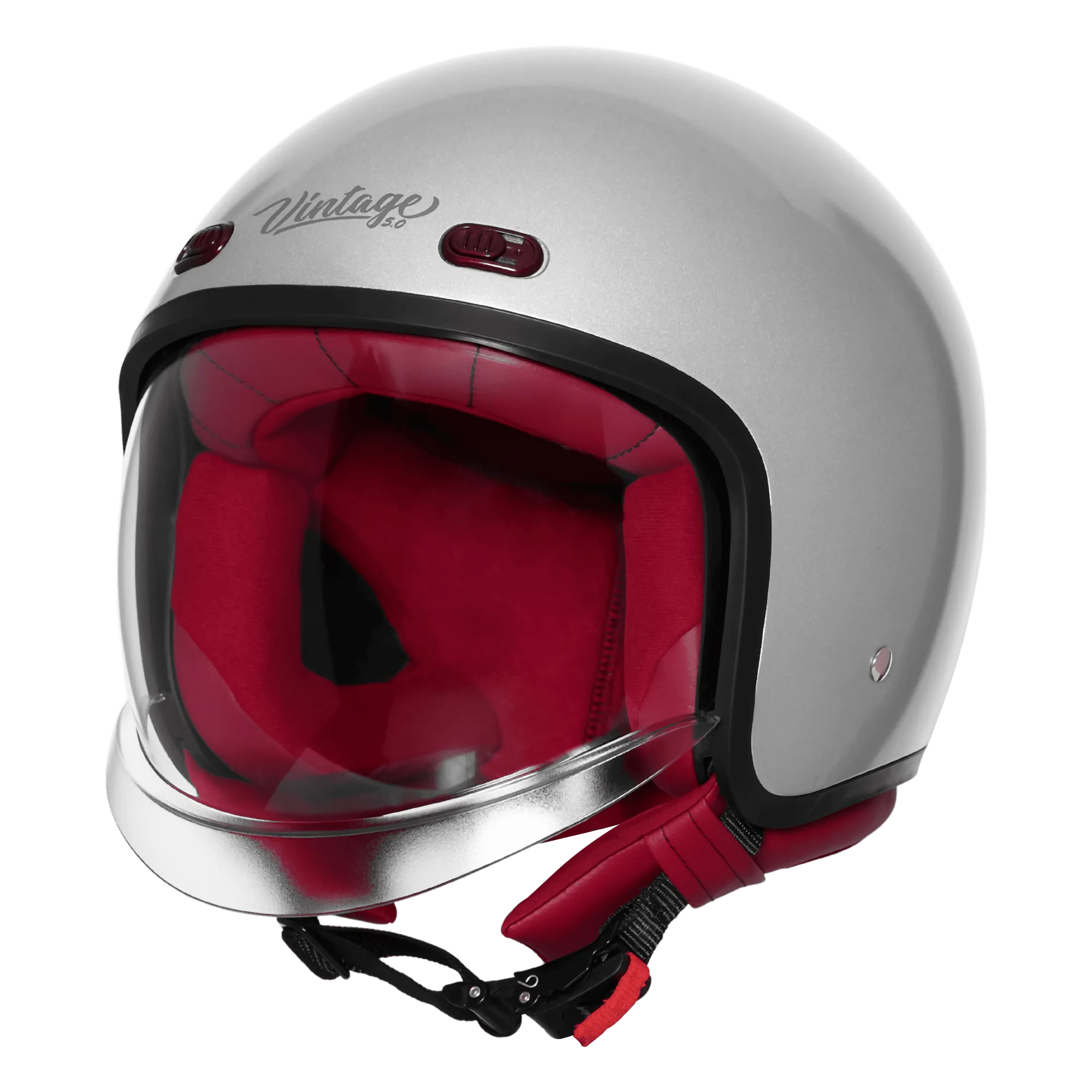Steelbird Sbh 67 Vintage Silver Half Face Helmet