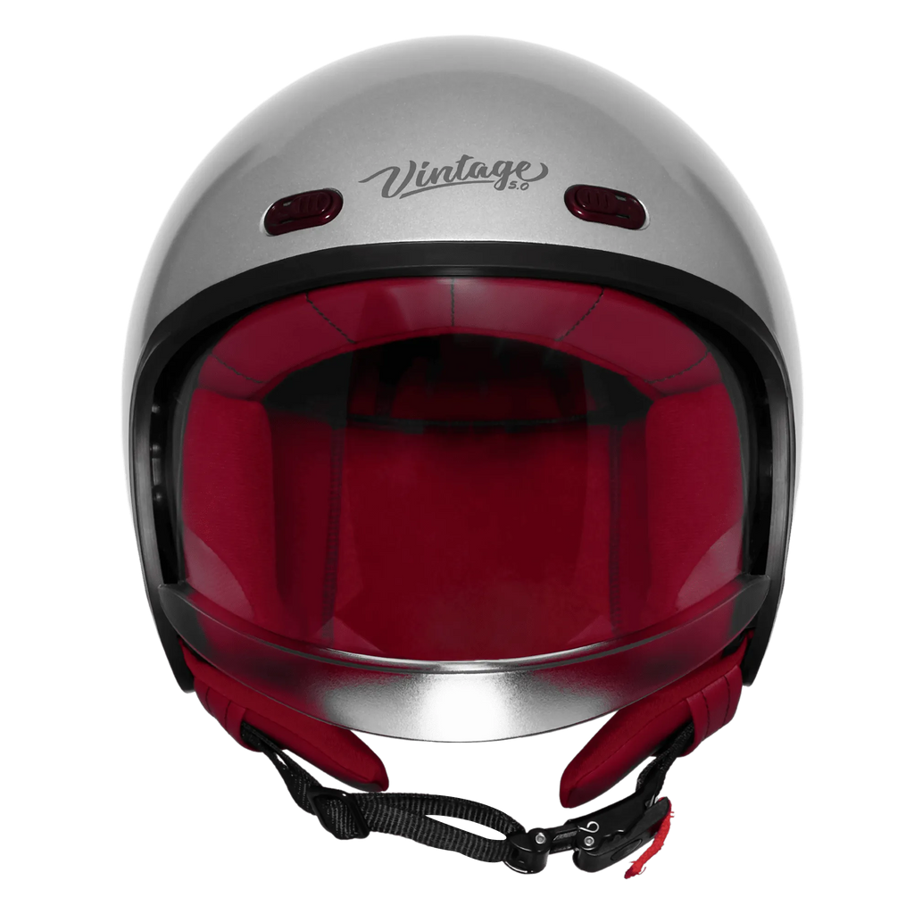 Steelbird Sbh 67 Vintage Silver Half Face Helmet
