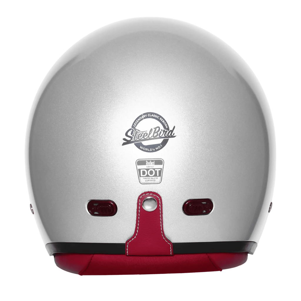 Steelbird Sbh 67 Vintage Silver Half Face Helmet