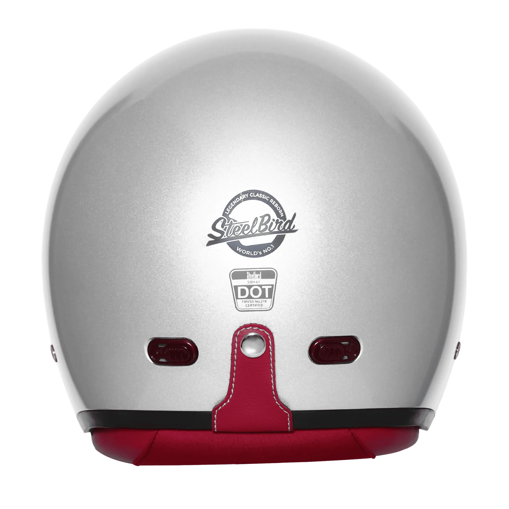 Steelbird Sbh 67 Vintage Silver Half Face Helmet