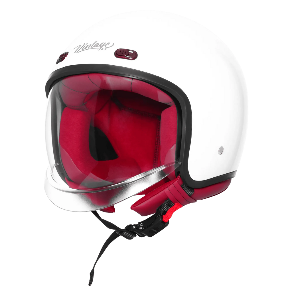 Steelbird Sbh 67 Vintage White Half Face Helmet