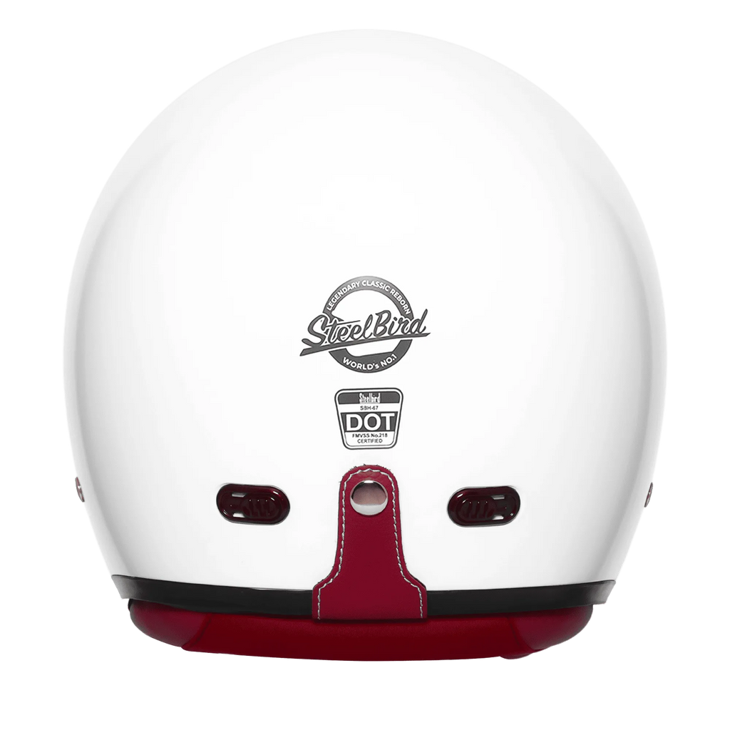 Steelbird Sbh 67 Vintage White Half Face Helmet