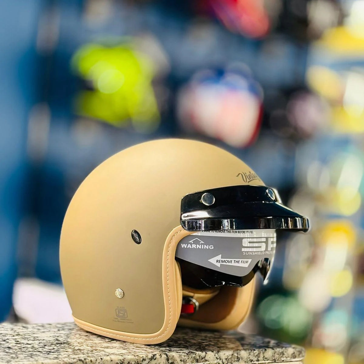 Steelbird Sbh 68 Vintage 2.0 Matt Desert Strom Half Face Helmet