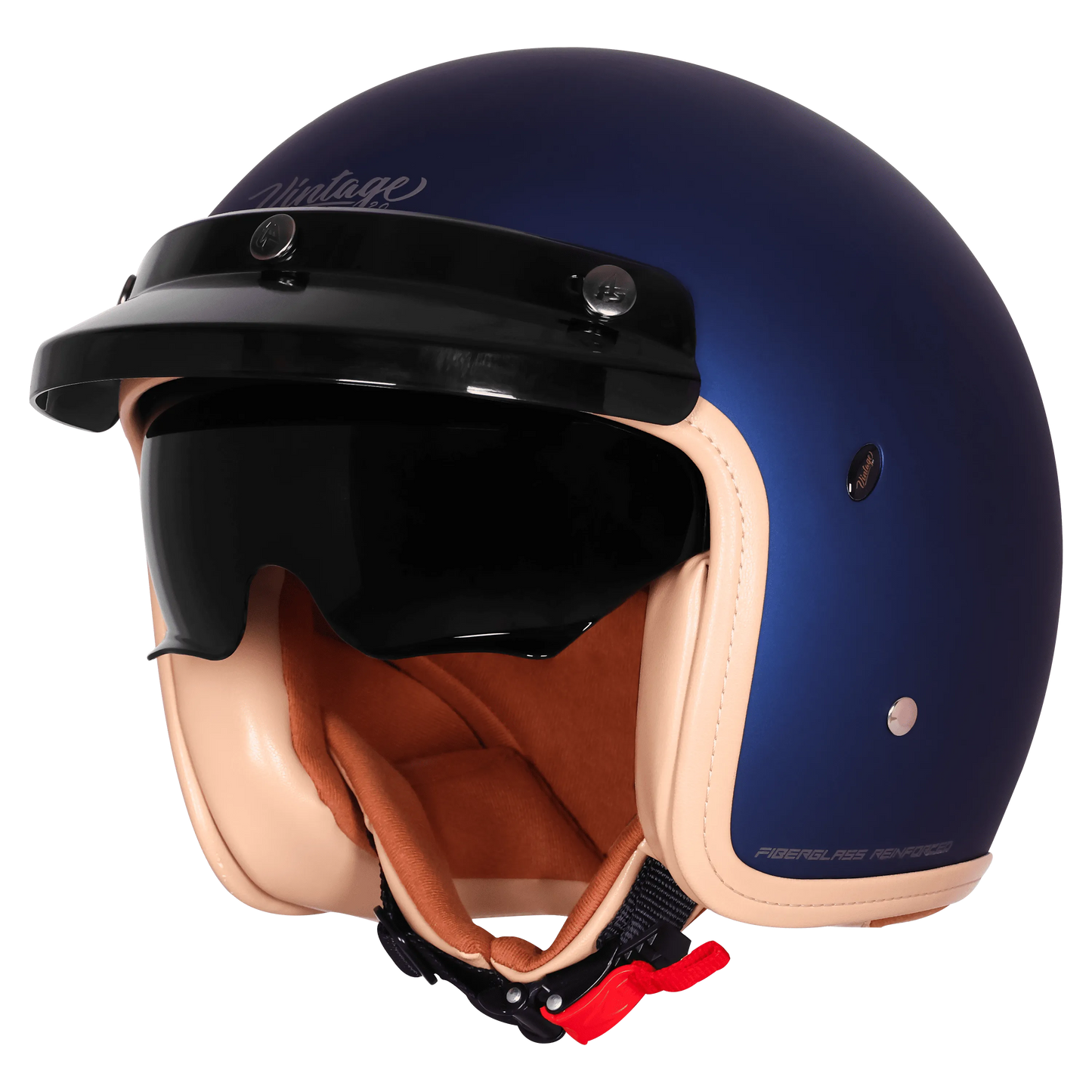 Steelbird Sbh 68 Vintage Armada Blue Half Face Helmet