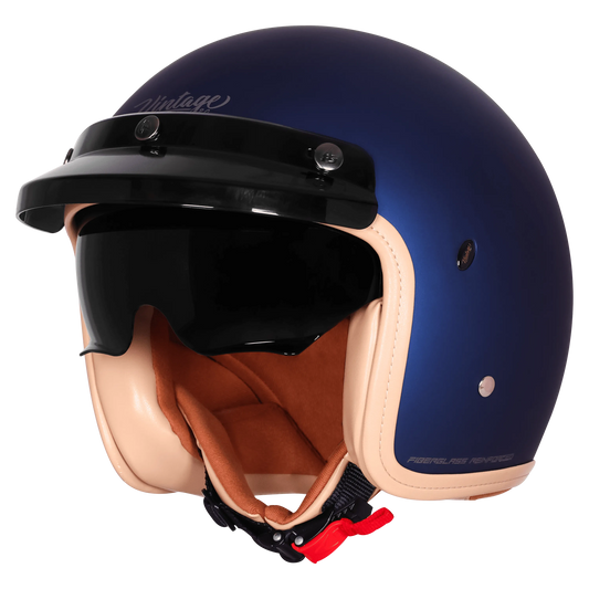 Steelbird Sbh 68 Vintage Armada Blue Half Face Helmet