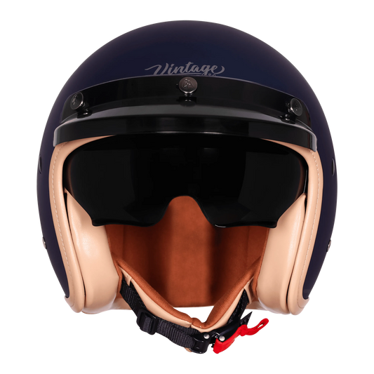 Steelbird Sbh 68 Vintage Armada Blue Half Face Helmet