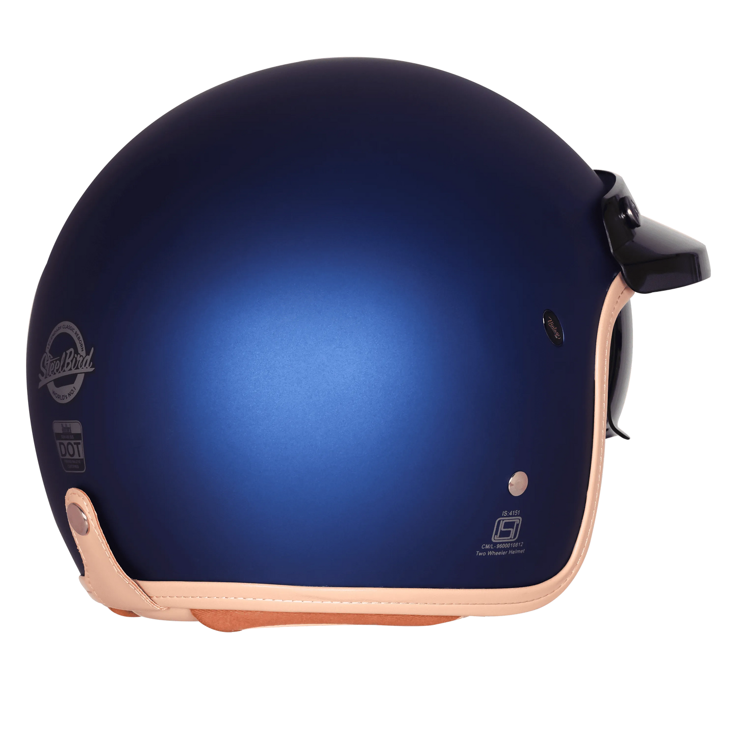 Steelbird Sbh 68 Vintage Armada Blue Half Face Helmet