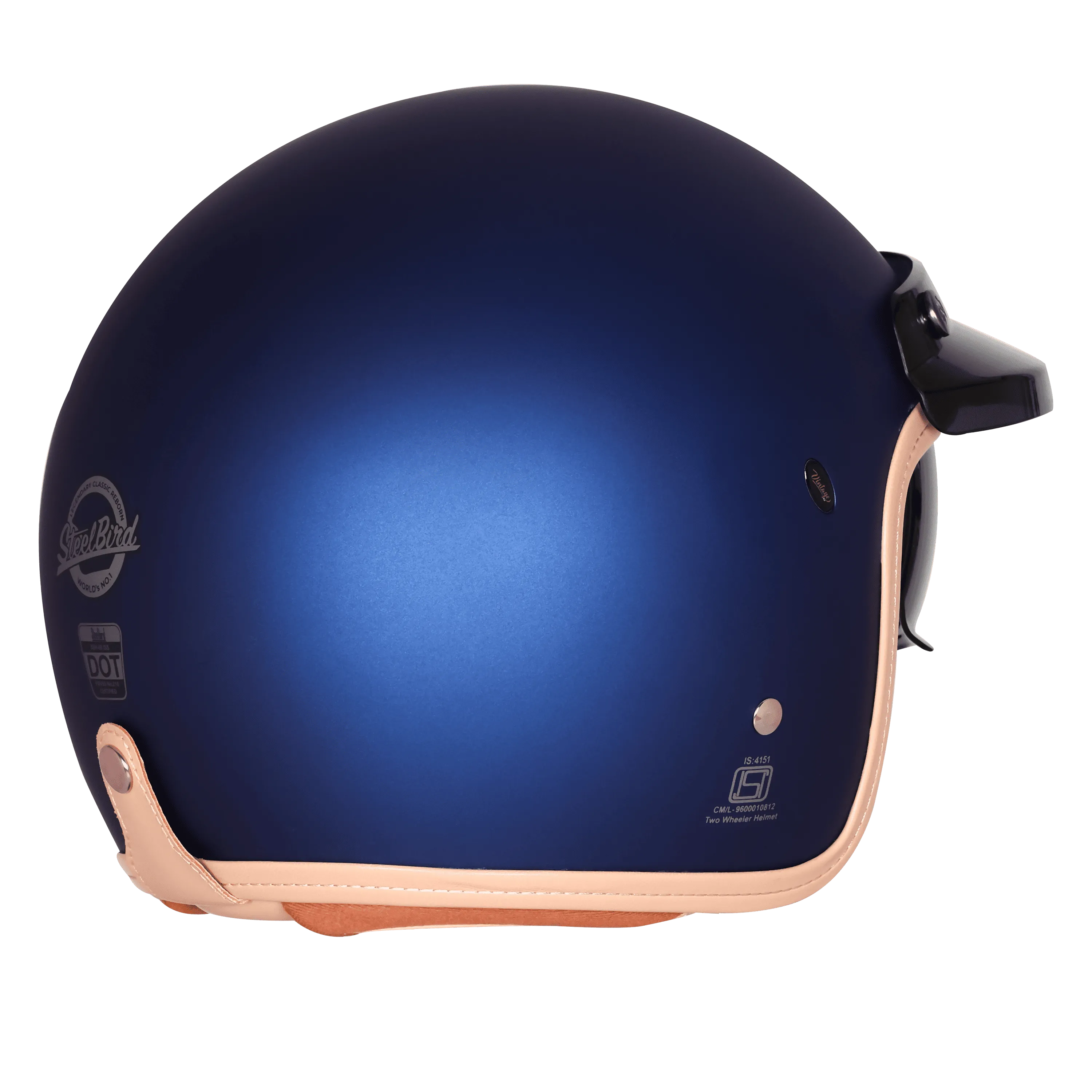 Steelbird Sbh 68 Vintage Armada Blue Half Face Helmet
